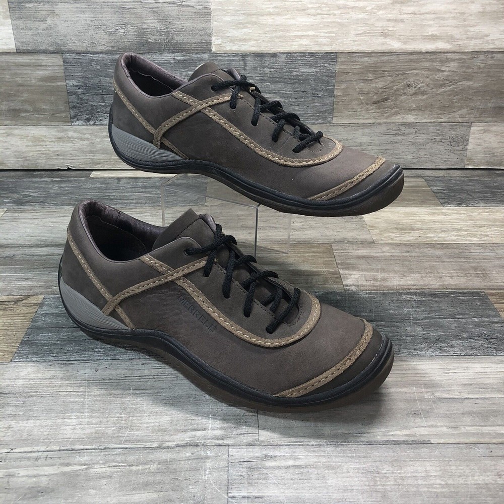 Merrell Womens 8.5 Cypress Chocolate Leather Lace Up Casual Shoes Sneakers EUC
